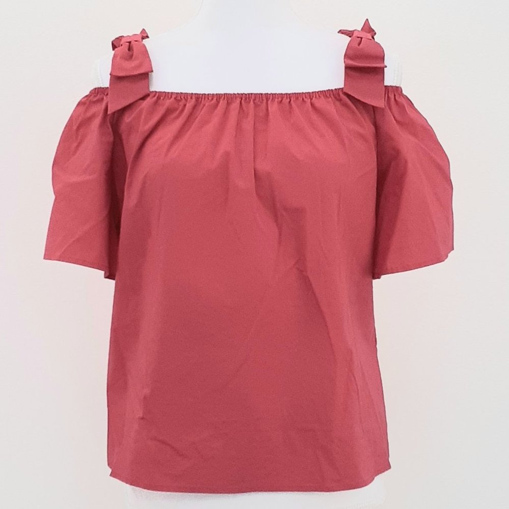 NYC Cold Shoulder Off Shoulder Shirt w Bows Sz M